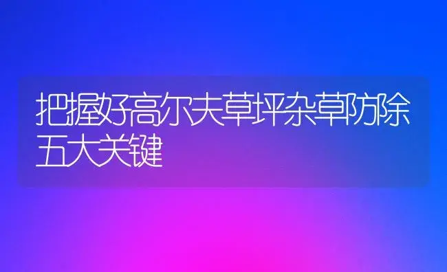把握好高尔夫草坪杂草防除五大关键 | 植物知识