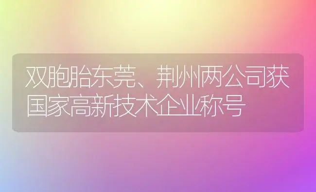 双胞胎东莞、荆州两公司获国家高新技术企业称号 | 植物百科