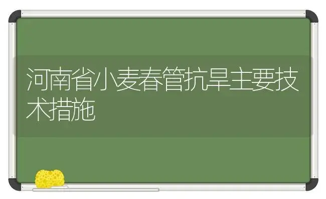 河南省小麦春管抗旱主要技术措施 | 植物科普