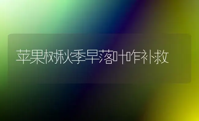 苹果树秋季早落叶咋补救 | 植物百科