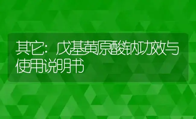 其它：戊基黄原酸钠 | 适用防治对象及农作物使用方法说明书 | 植物资料