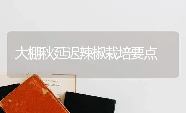 大棚秋延迟辣椒栽培要点 | 植物科普