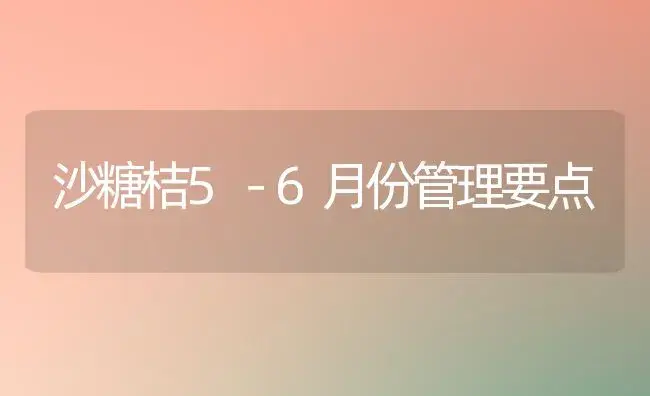 沙糖桔5－6月份管理要点 | 植物百科