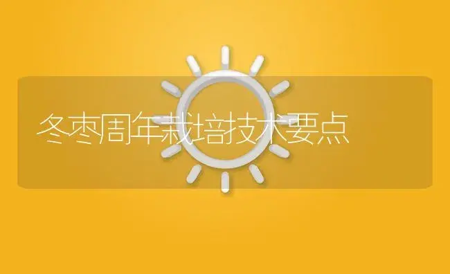 冬枣周年栽培技术要点 | 植物百科