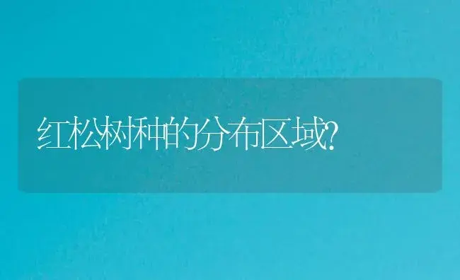 红松树种的分布区域？ | 植物知识