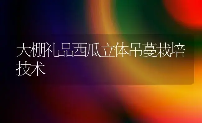 大棚礼品西瓜立体吊蔓栽培技术 | 植物百科