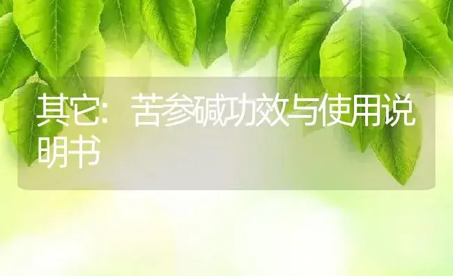 其它：苦参碱 | 适用防治对象及农作物使用方法说明书 | 植物资料