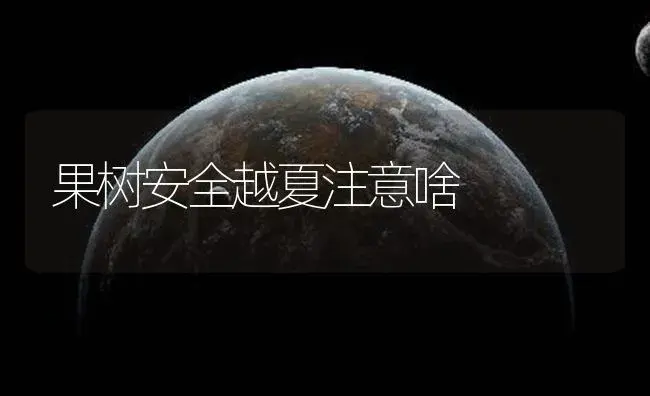 果树安全越夏注意啥 | 植物百科