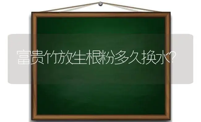 富贵竹放生根粉多久换水？ | 植物问答