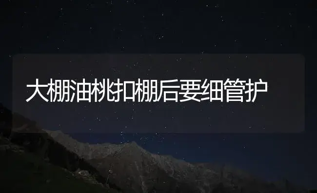 大棚油桃扣棚后要细管护 | 植物百科