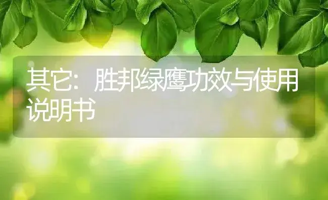 其它：胜邦绿鹰 | 适用防治对象及农作物使用方法说明书 | 植物资料