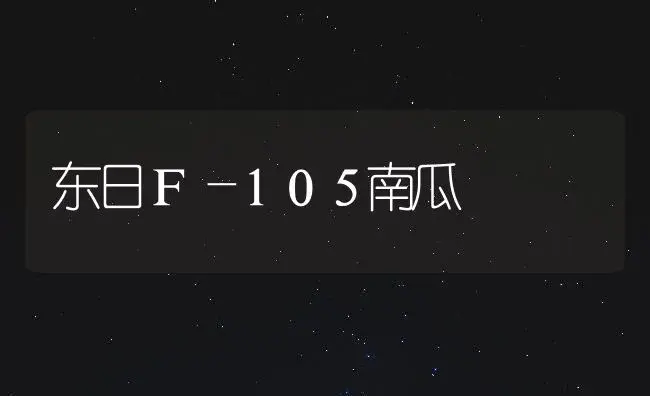 东日Ｆ―１０５南瓜 | 植物百科