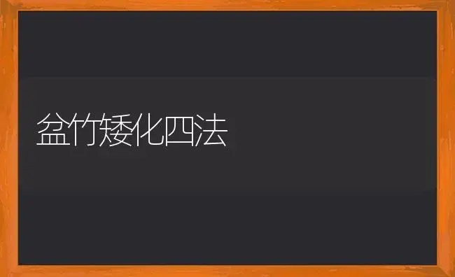 盆竹矮化四法 | 植物科普