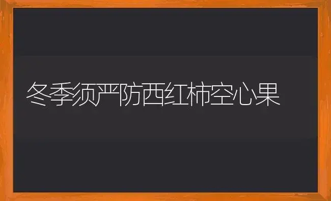 冬季须严防西红柿空心果 | 植物科普