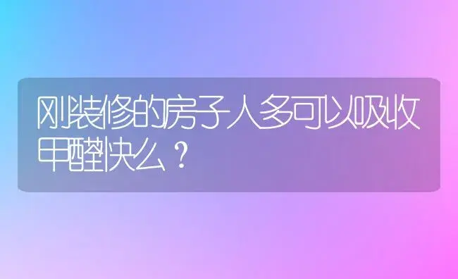 刚装修的房子人多可以吸收甲醛快么？ | 植物问答