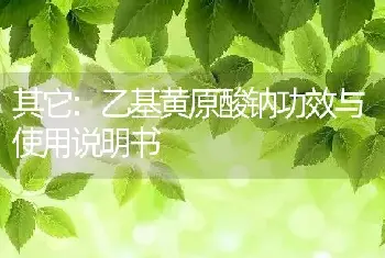 乙基黄原酸钠功效与使用说明书