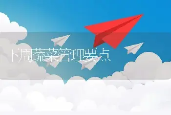 下周蔬菜管理要点