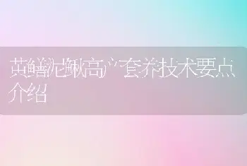 黄鳝泥鳅高产套养技术要点介绍