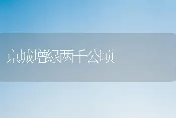 京城增绿两千公顷