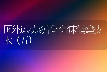 国外运动场草坪坪床铺建技术（五）