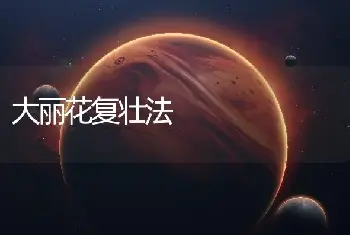 大丽花复壮法