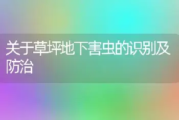 关于草坪地下害虫的识别及防治