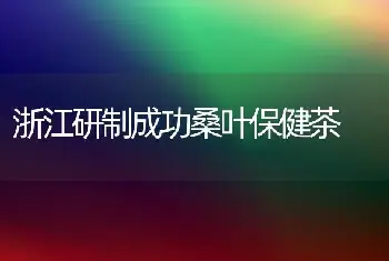 浙江研制成功桑叶保健茶