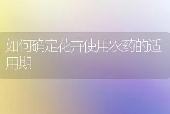 如何确定花卉使用农药的适用期