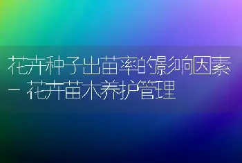 花卉种子出苗率的影响因素-花卉苗木养护管理