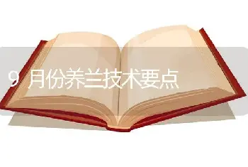 9月份养兰技术要点