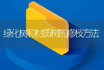 绿化树和材质树的修枝方法