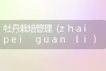 牡丹栽培管理（zhai pei guan li）