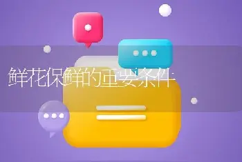 鲜花保鲜的重要条件