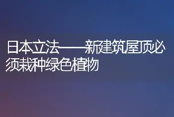 日本立法——新建筑屋顶必须栽种绿色植物