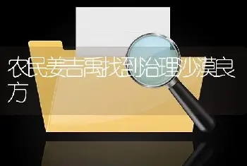 农民姜吉禹找到治理沙漠良方