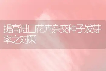 提高进口花卉杂交种子发芽率之对策