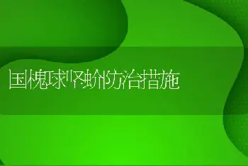 国槐球坚蚧防治措施