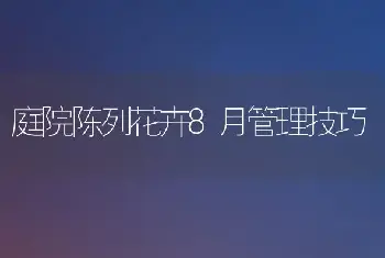 庭院陈列花卉8月管理技巧