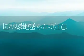 园林绿地越冬五项注意