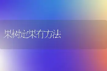 果树定果有方法