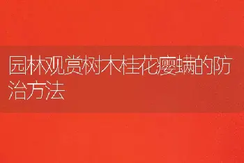 园林观赏树木桂花瘿螨的防治方法