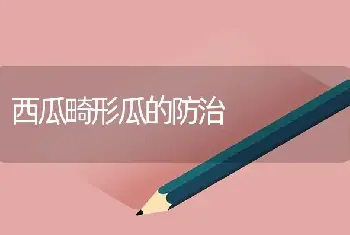 西瓜畸形瓜的防治